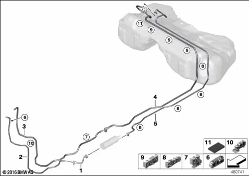 Подводящий топливопровод с фильтром