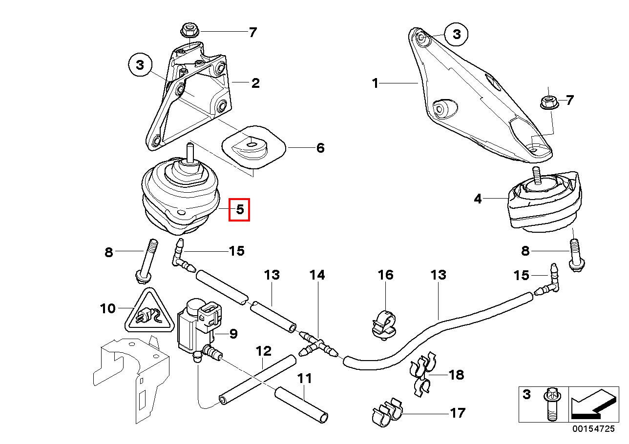 E83 3.0D подушка двигателя правая