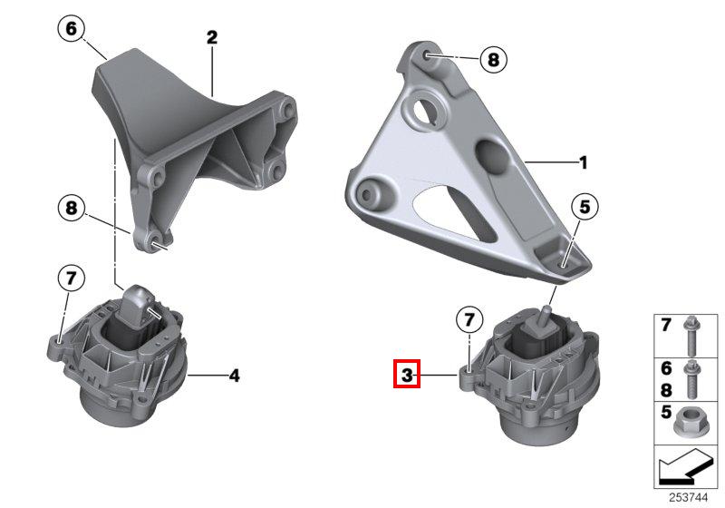 F25 3.0D подушка двигателя Л
