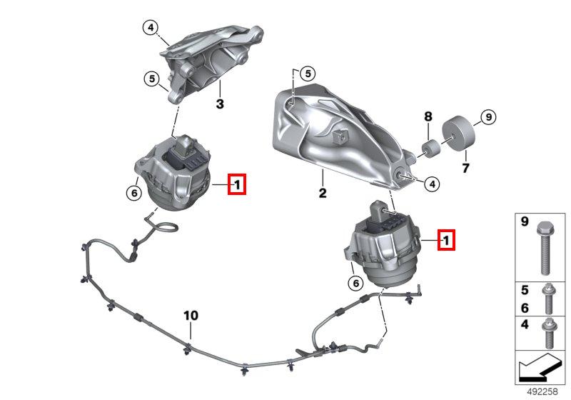 G30/G11/G05/G01 подушка двигателя левая дизель