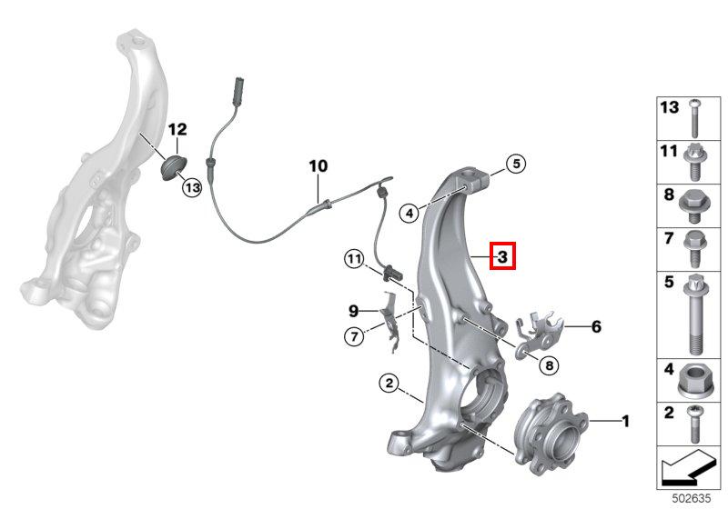 G30 зп кулак передний Л