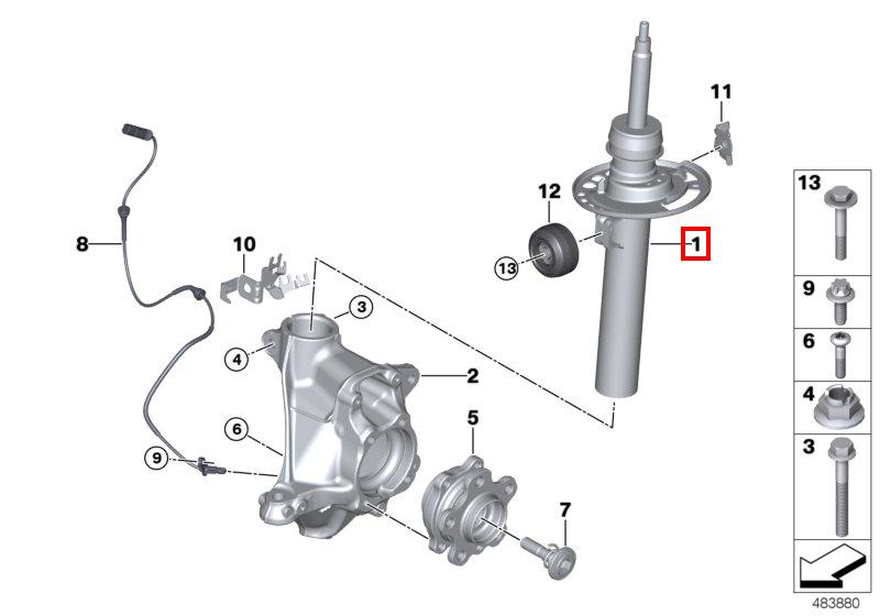 G01 3.0D амортизатор M(704) пер лев