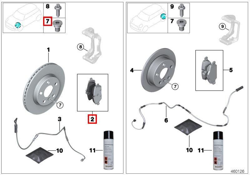 F55/F56 колодки передние