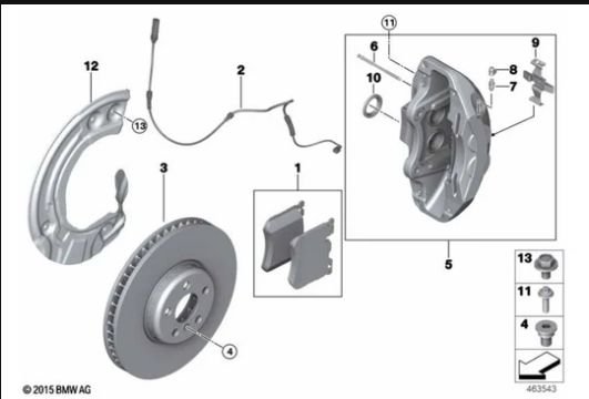 G70/G50/G45 тормозной диск передний левый 374x36 мм