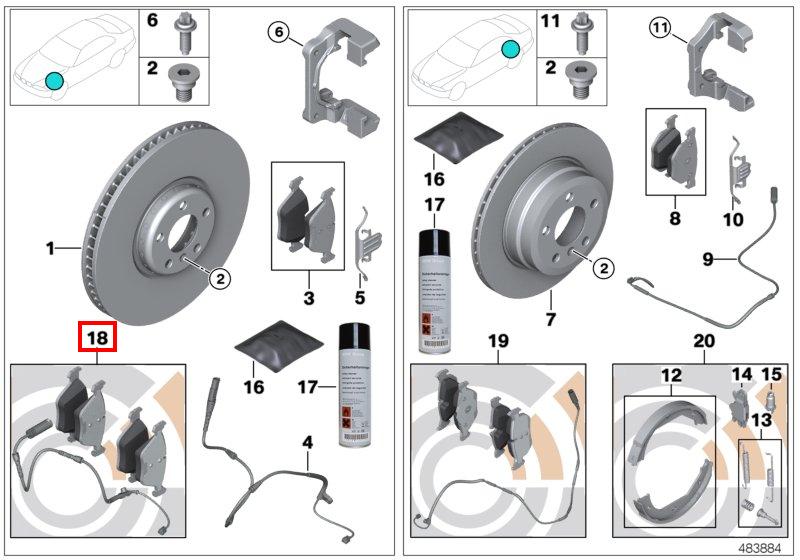 E70/F15 комплект колодок
