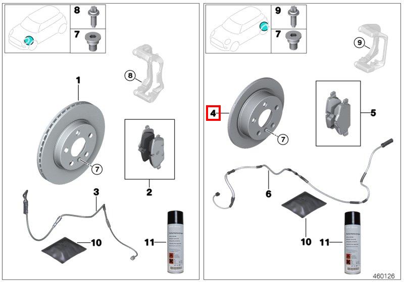 F55/F56 тормозной диск задний