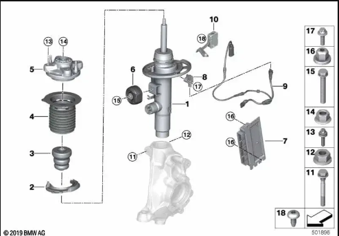 G22 амортизатор передний правый VDC