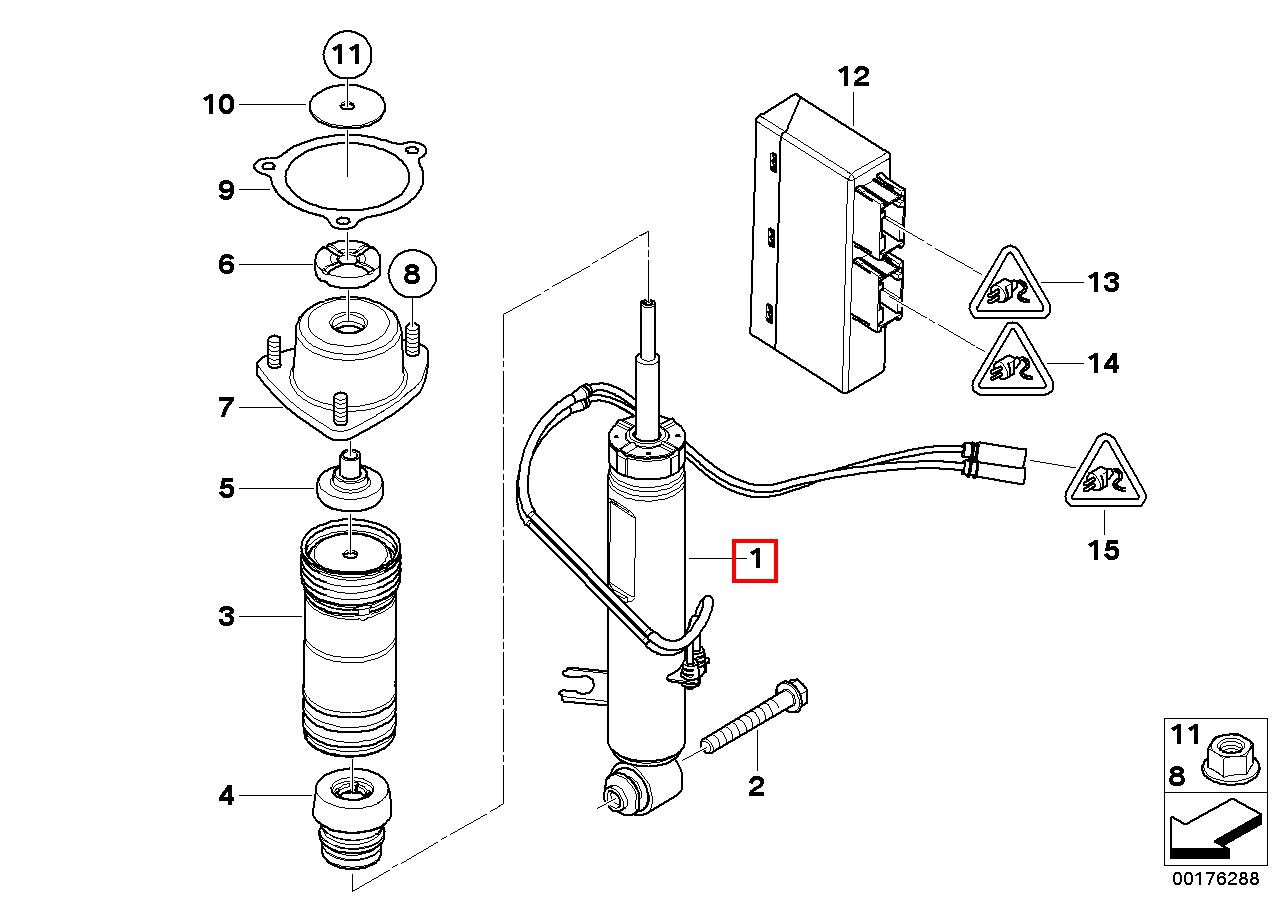 E70 амортизатор задний левый броня
