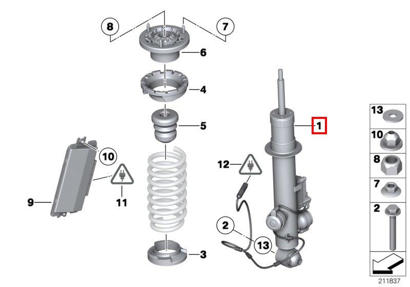F03 задний правый амортизатор