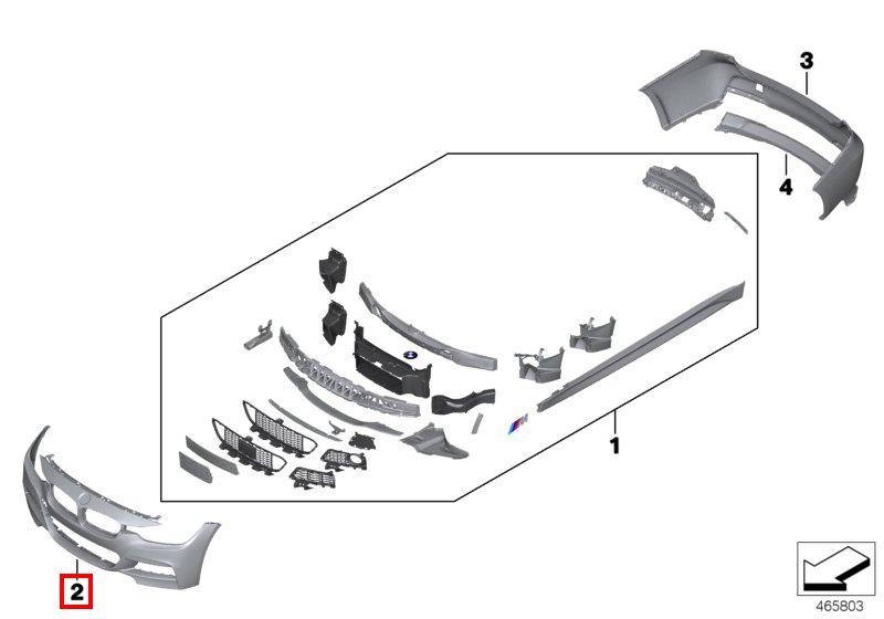 F30 передний бампер M-tech PDC