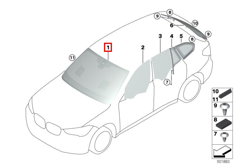 F48 лобовое стекло стандарт