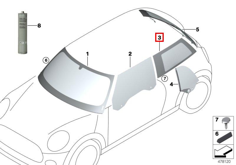 Боковое стекло Л Зд