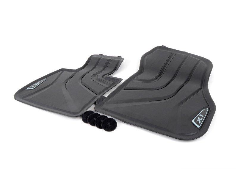 F48 ковры передние резиновные серебр/черн