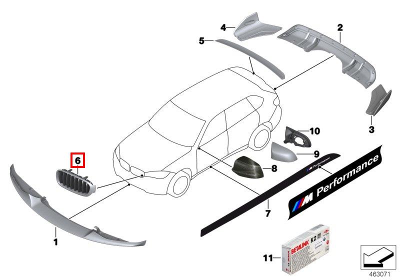 F15 Решетка радиатора черная П