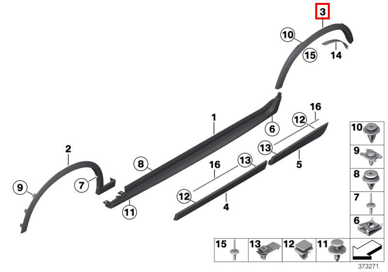 Накладка арки колеса П Зд