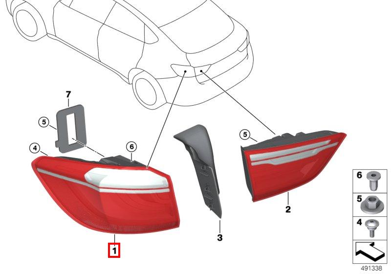 F16 фонарь левый внешний