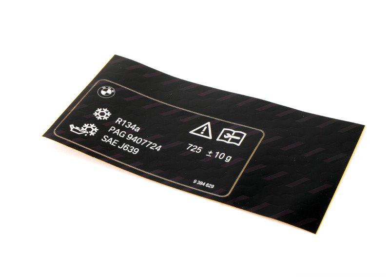 Шильдик с данными хладагента